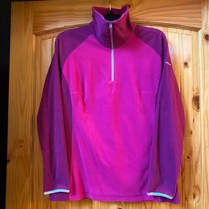 Columbia Lightweight Fleece 1/4 Zip 2 tone Pink Pullover Size Large